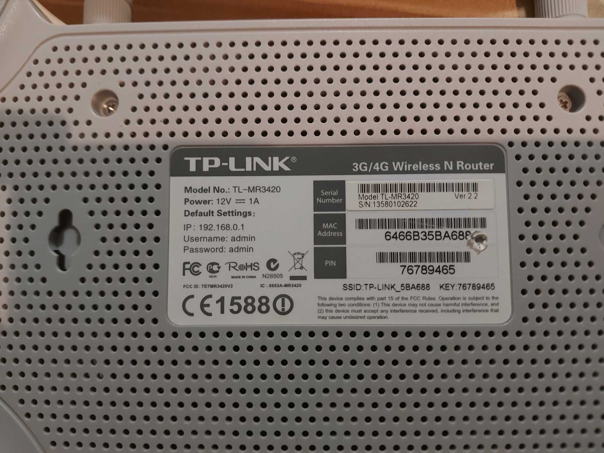 Router TL-MR3420 / Tenda F3 Wireless N300