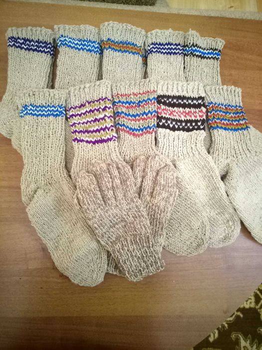 Носки шерстяные, ручная работа