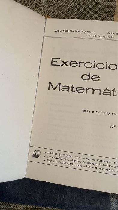 Livro Exercícios de Matemática 12 ano
