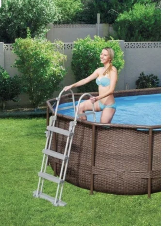 Basen stelażowy Bestway 427x250x100, pojemność 7 250 l. Rattan brązowy