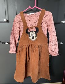 komplet H&M Myszka Minnie 98/104 bluzka i spódnica na szelkach