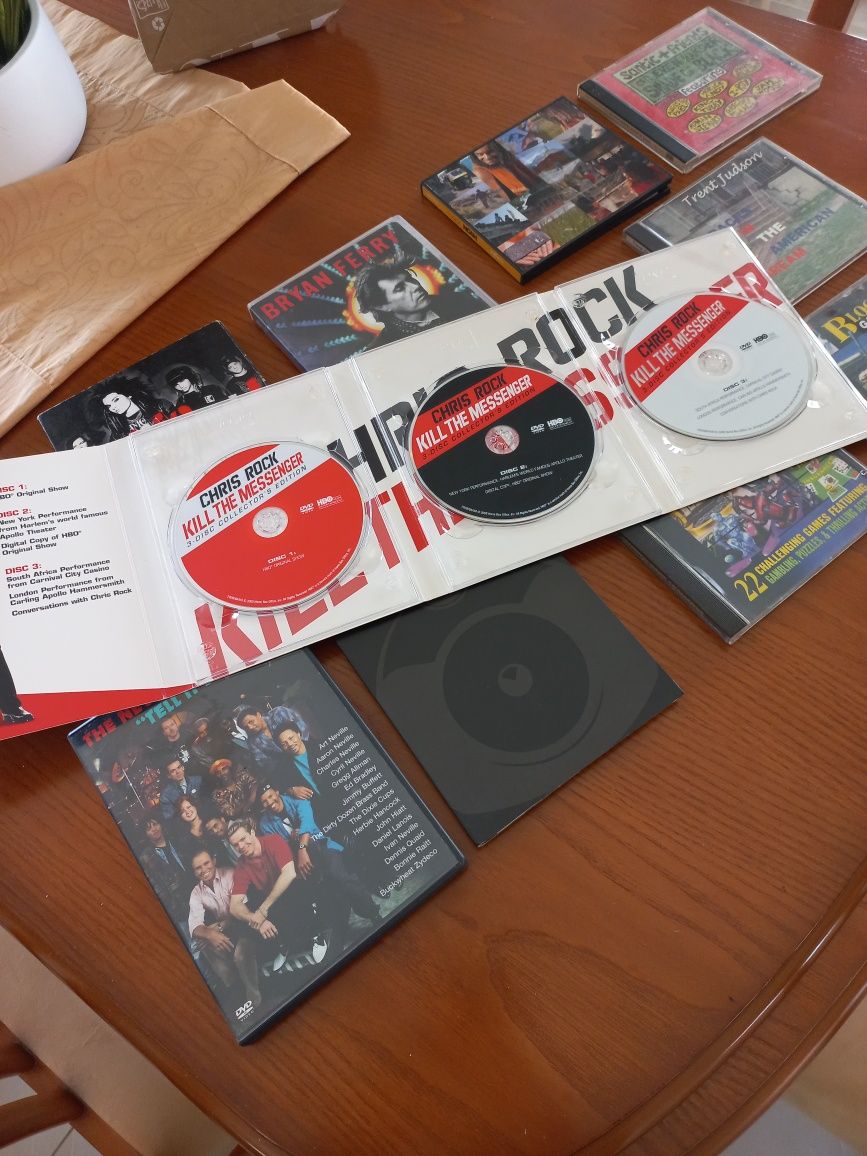 Pack de dvd e cd de musica tokio hotel , chris rock ,bryan ferry noah