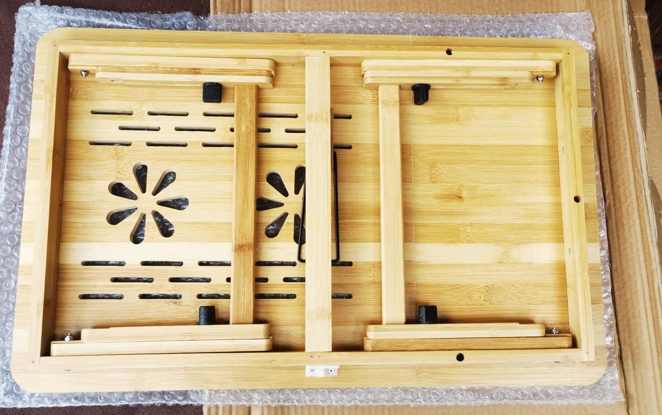 Stolik bambusowy pod laptopa tablet śniadaniowy rozkładany Mufart L