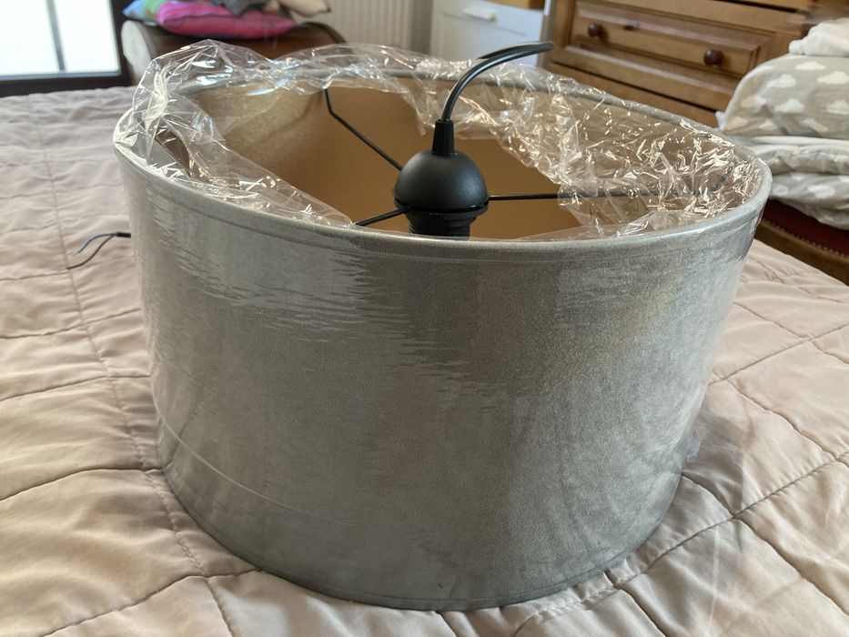 Lampa nowa szara zlote wnetrze, 35 cm