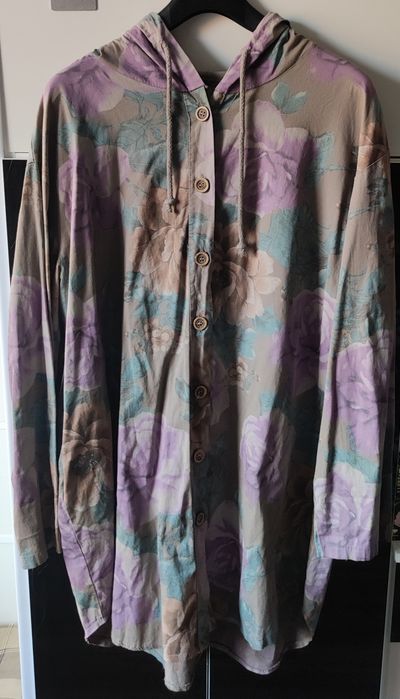 Piękna parka w kwiaty, z kapturem New Style 46/48