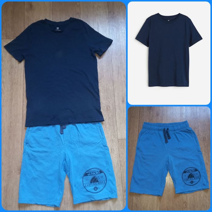 Комплект: футболка H&M и шорты OVS на 11-12 лет, 146-152 см.
