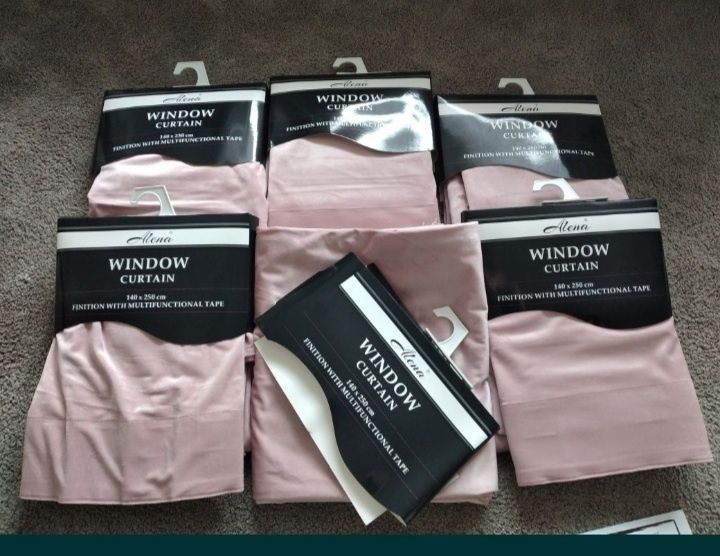 Zasłona Zasłony Róż Mat Velvet Tunel Taśma