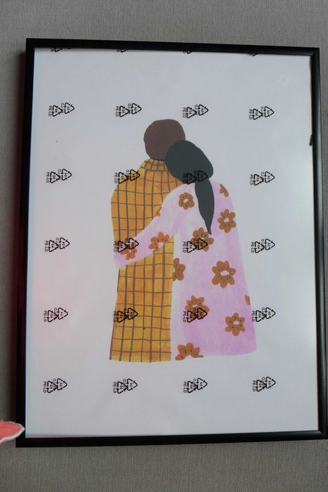 Oprawiona grafika artystyczna ZAKOCHANI minimalizm PLAKAT + RAMA