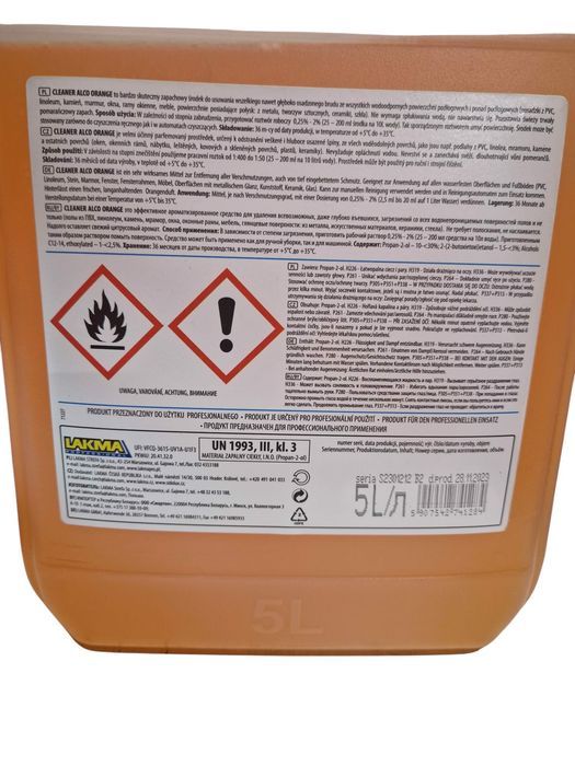 płyn cleaner alco 5l lakma orange 1szt