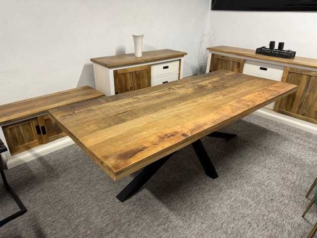 Duzy wyjatkowy stół 240cm. Naturalne drzewo mango styl LOFT Nowy F-Vat