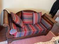 Sofa cama vintage-(madeira maciça)