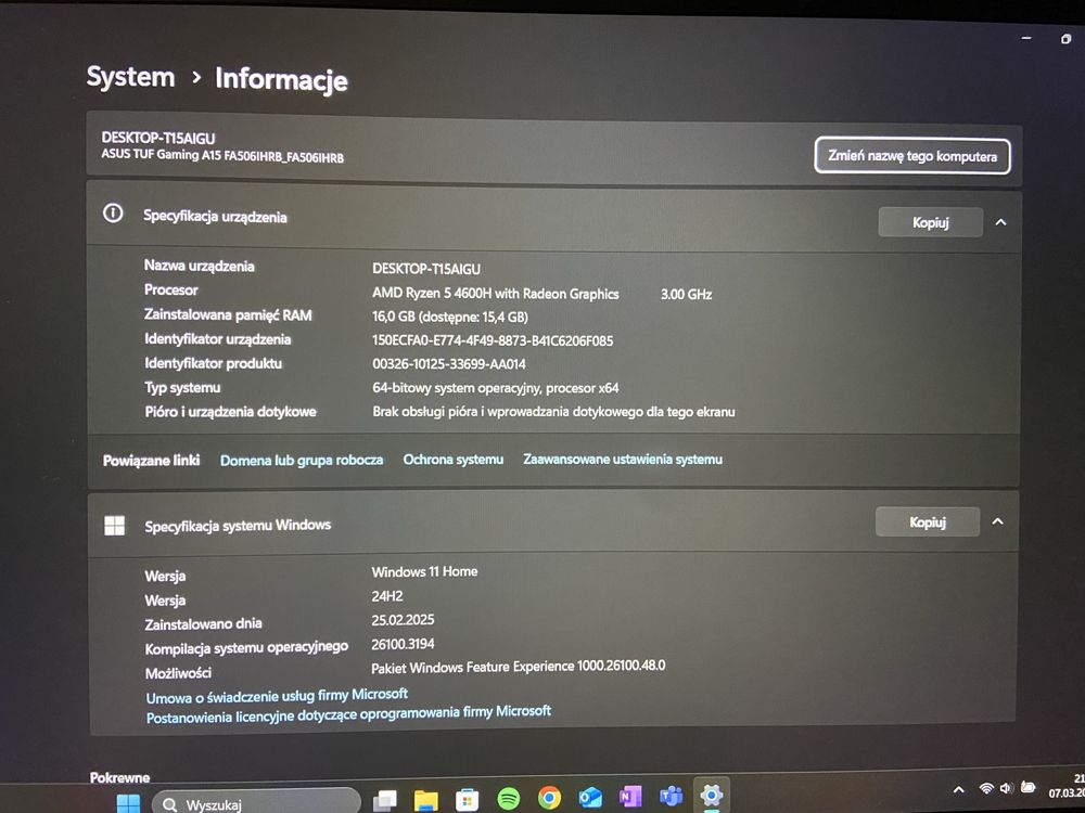 Laptop ASUS TUF Gaming A15