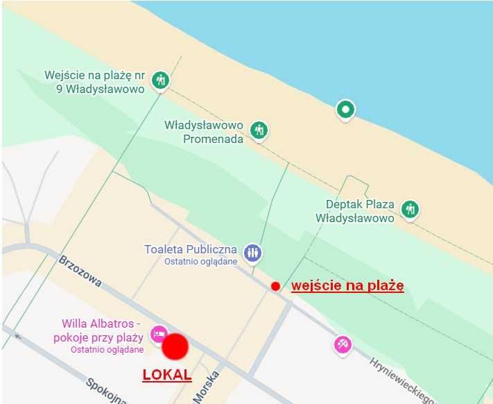 Lokal z zapleczem pod działalność Władysławowo 100m do plaży WYNAJEM
