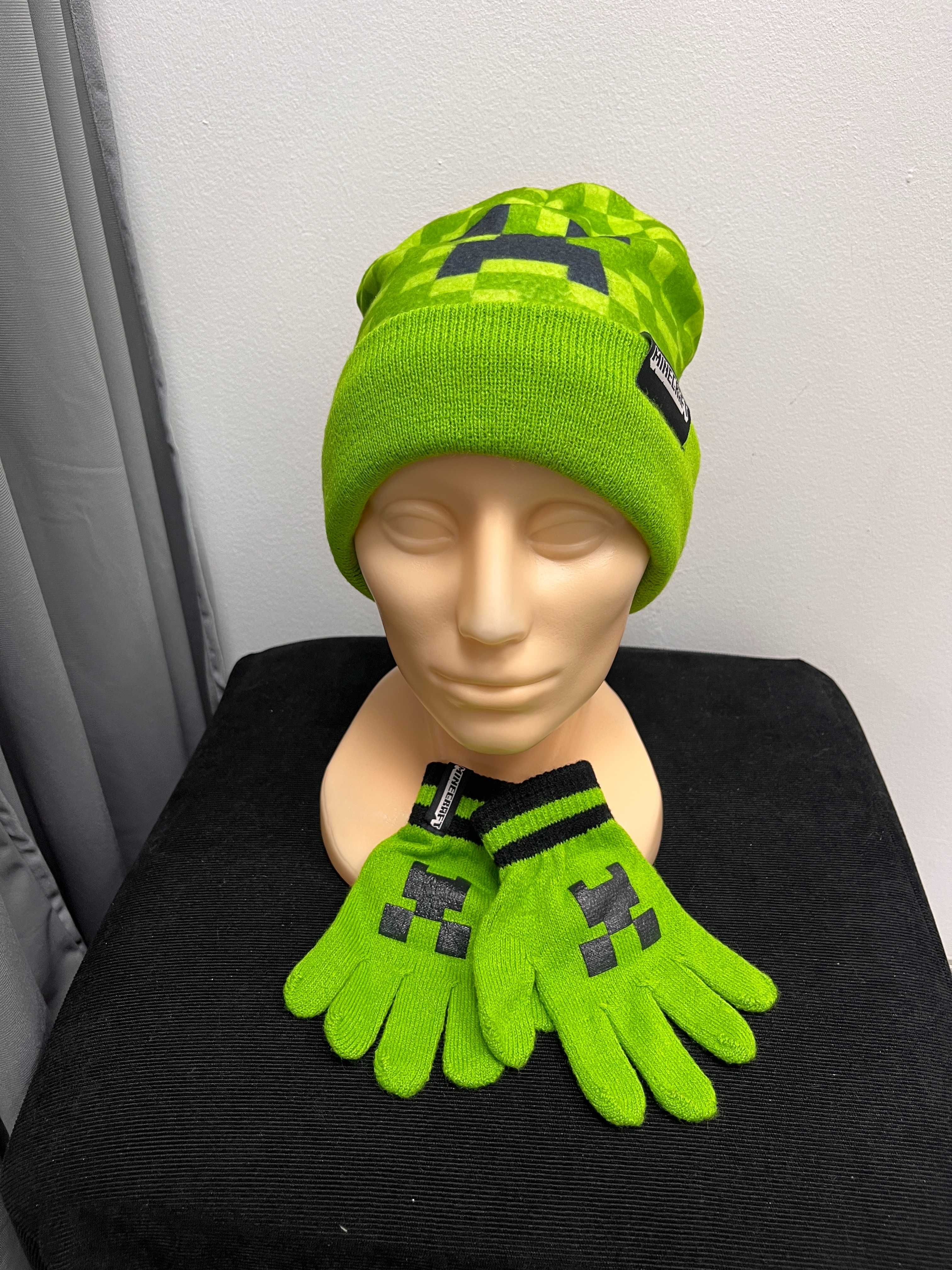 Komplet czapka+rękawiczki Minecraft