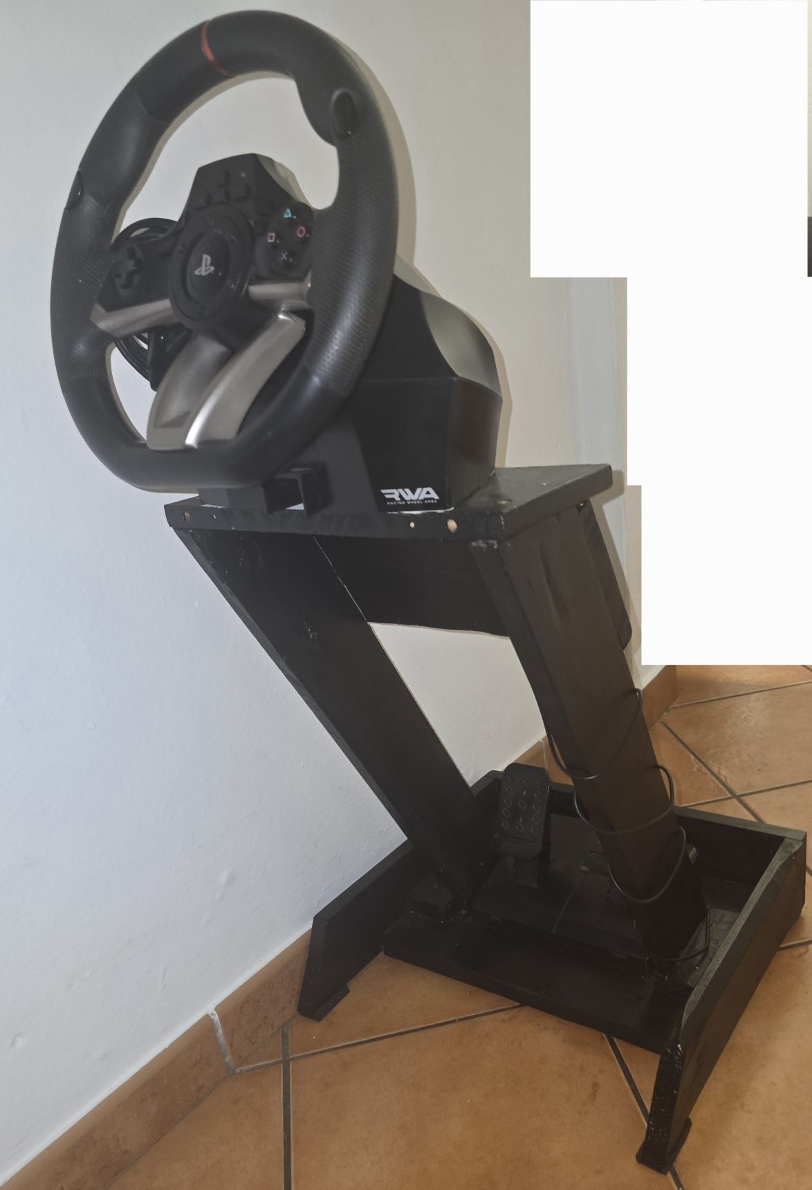 Volante ps4 com suporte em madeira leve e resistente