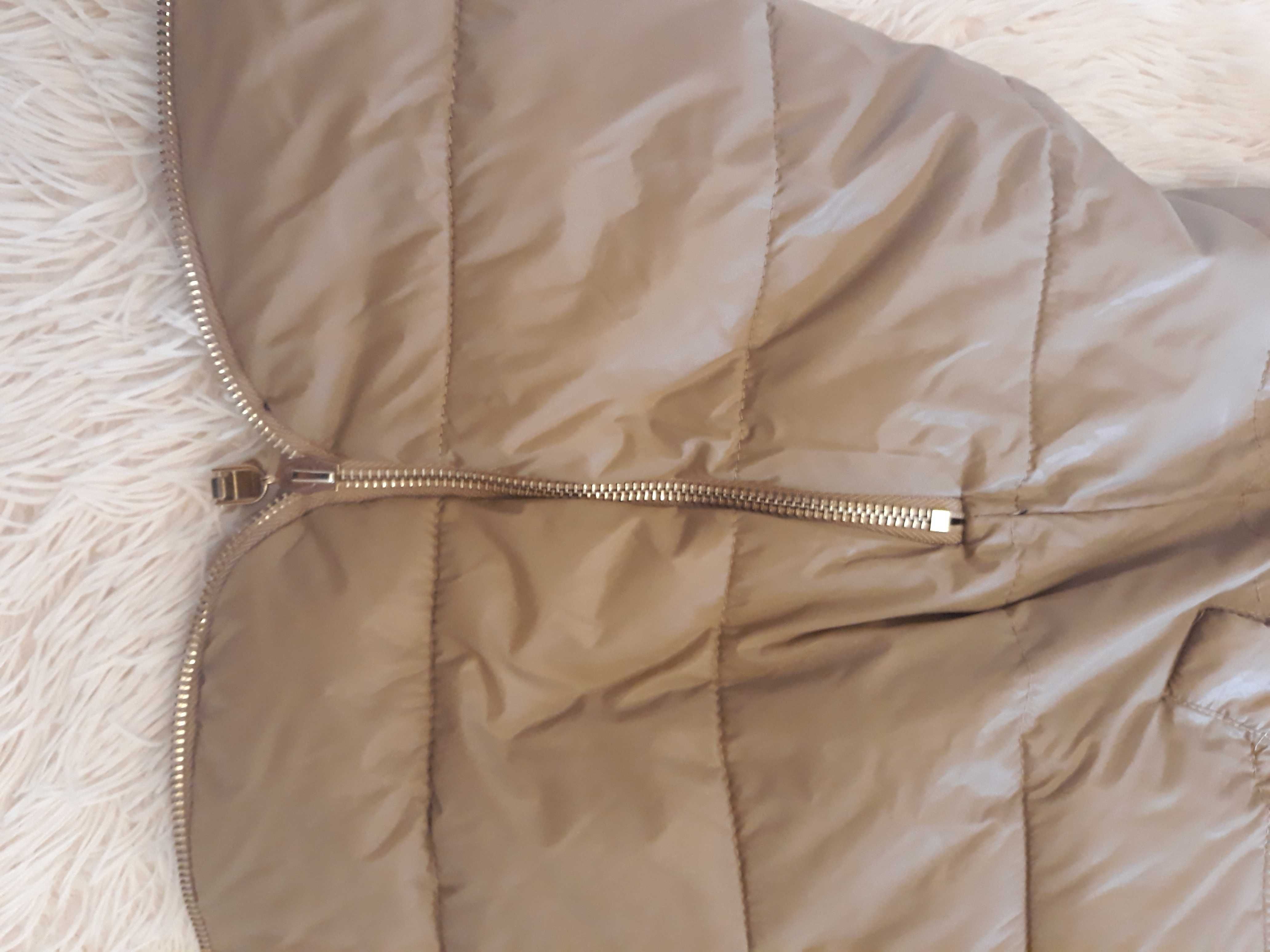 Bezrękawnik/kamizelka ocieplana, beżowa, rozpinane boki rozm. 3XL