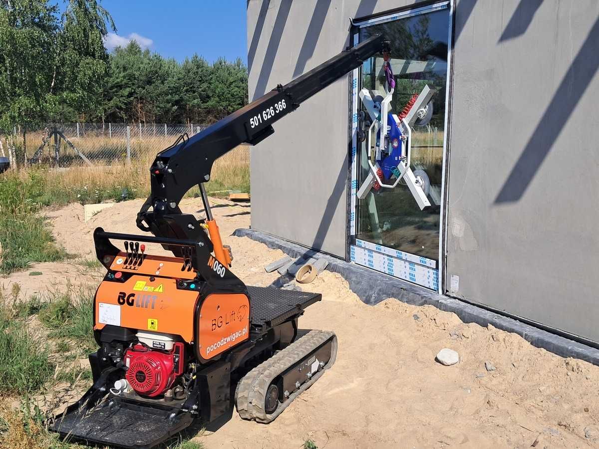 Mini żuraw wynajem BG LIFT M060 manipulator do szkła szyb okien pająk