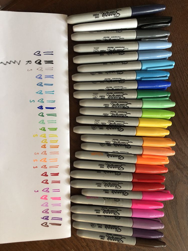 Markery flamasry mazaki Sharpie 25 kolorów