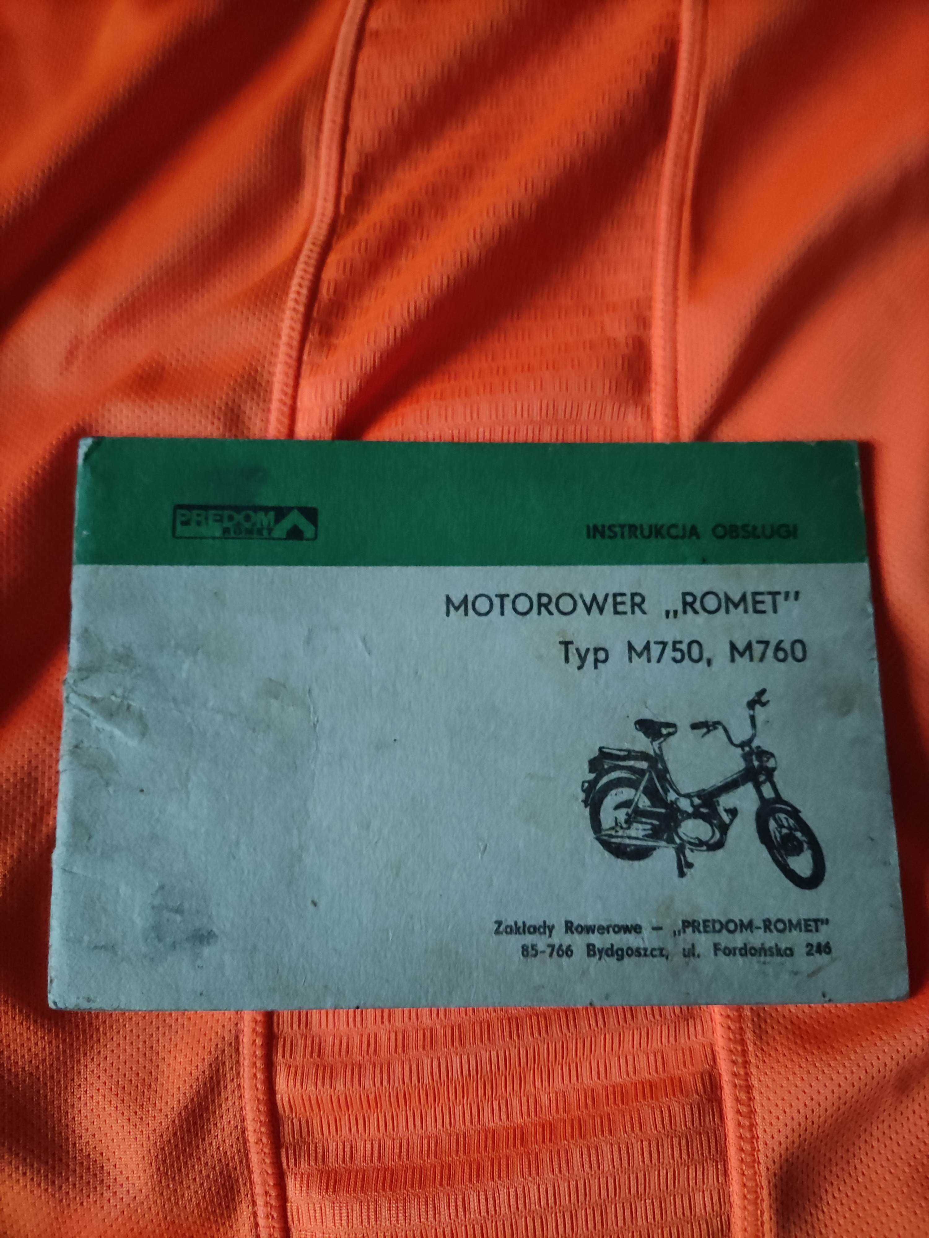 Instrukcja obsługi motoroweru Romet Typ M750, M760