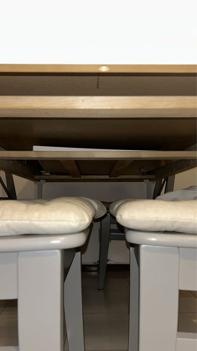 Mesa extensível branca (IKEA) — Madeira