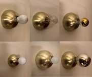Par de candeeiros de parede ou tecto meia esfera em latão