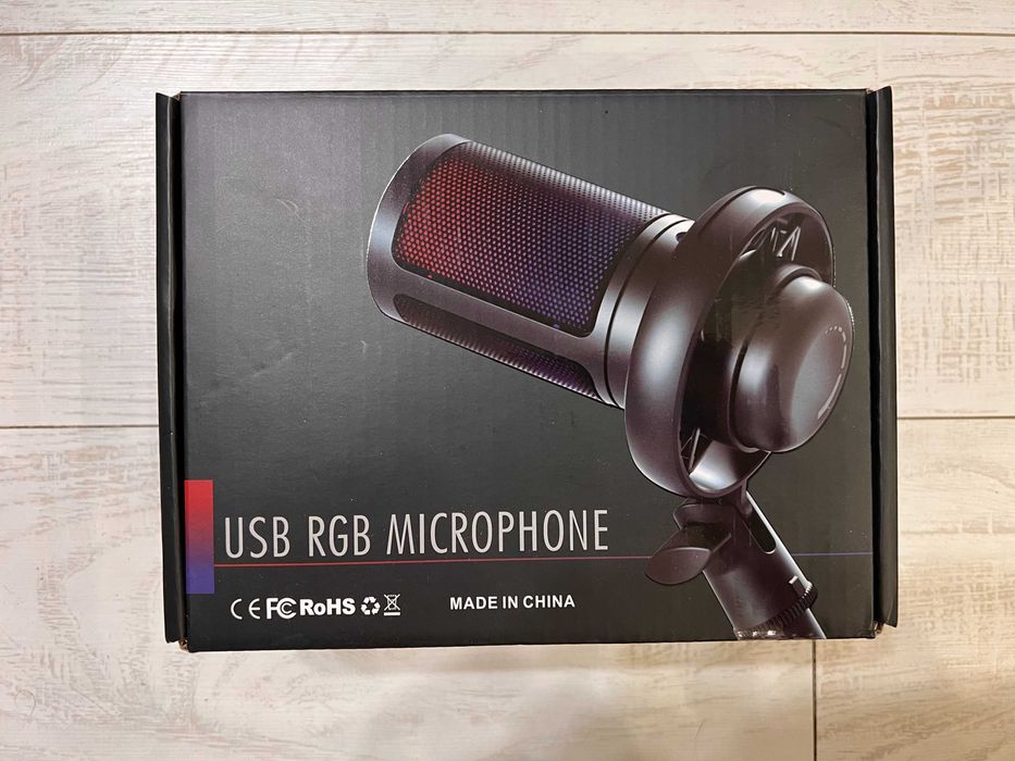 Мікрофон студійний ME6S конденсаторний USB з підсвічуванням, підставка