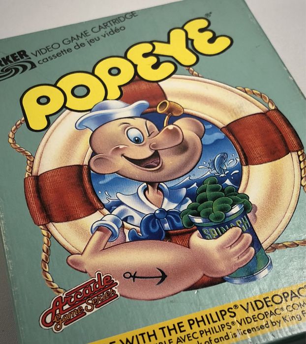 Gra wideo POPEYE na konsolę Philips Videopac komplet BOX retro arcade