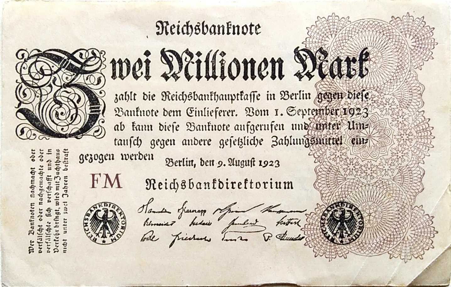 2 miliony marek 1923-Niemcy