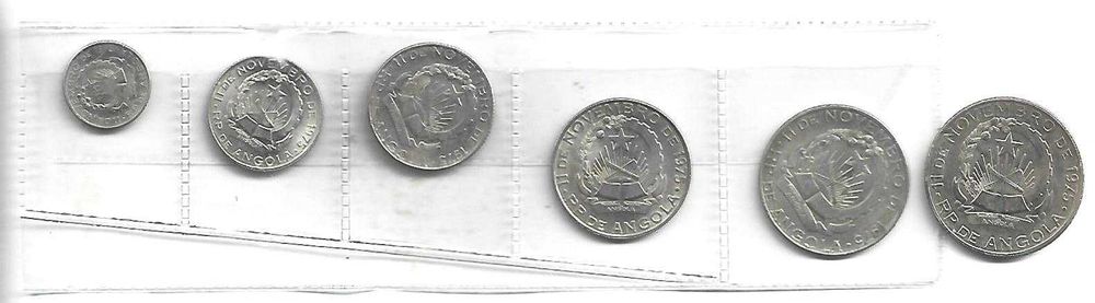 Angola Coleção de 6 Moedas de 1975.
