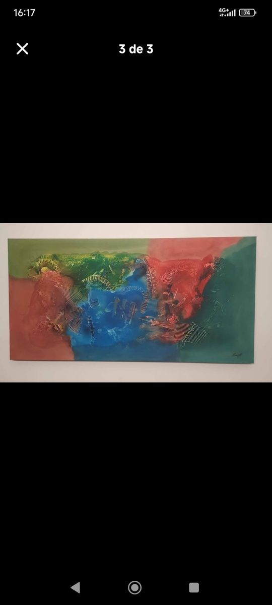 Quadro em tela de relevo