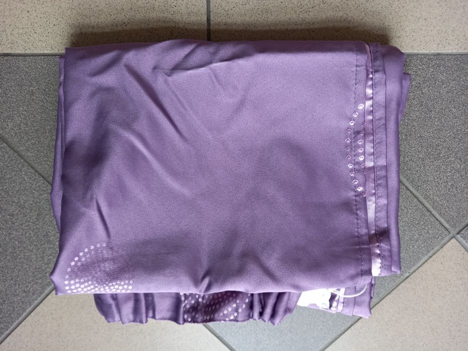 Zasłony fioletowe na taśmie, 2 poszewki na poduszki