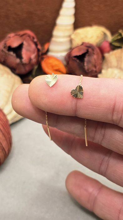 Złote kolczyki.  Nowe.  Próba 585 .