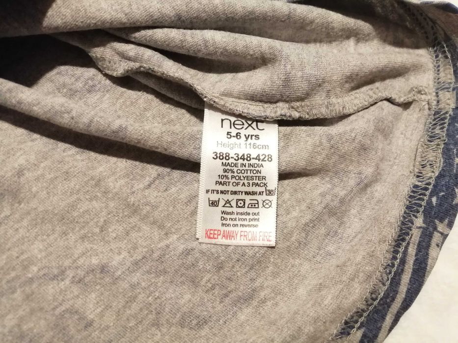 Koszulka chłopięca, długi rękaw, Next, 116, flagi, wyścigówki (Odzież)