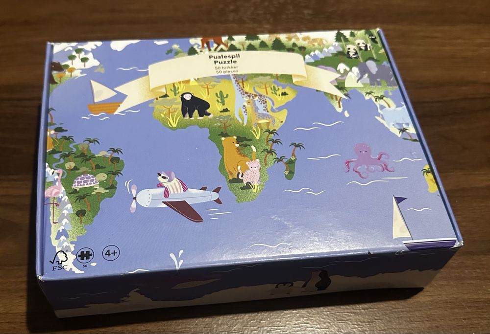Puzzle mapa świata 50 elementow