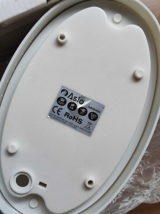 Plafon candeeiro aplique oval parede exterior branco opalino (novo)