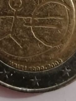 Moeda Alemanha 1999,2009 letra F c/ defeito.