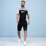 Костюм чоловічий шорти і футболка Nike літній комплект Найк сірий