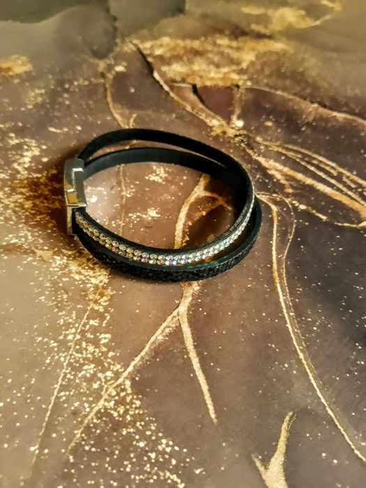 Dwukolorowa bransoletka z cyrkoniami