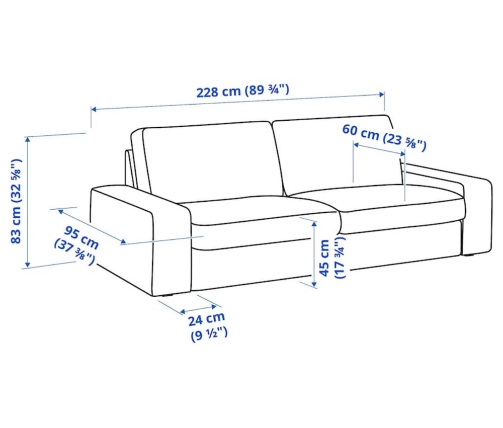 Sofa 3 osobowa KIVIK jasnoszara