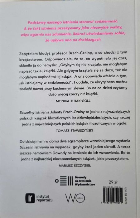 Jolanta Brach-Czaina Szczeliny istnienia