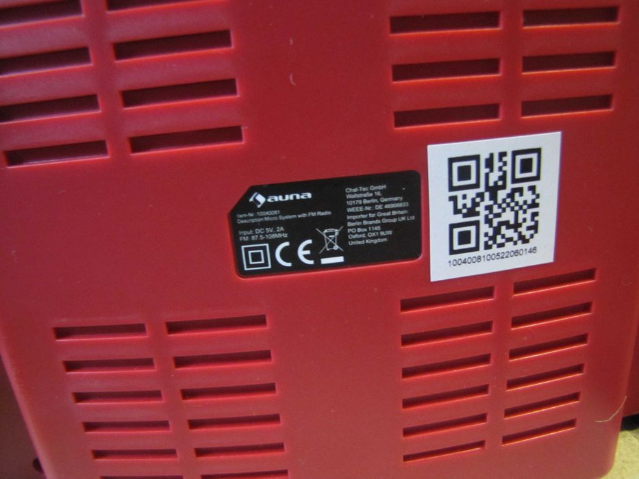 Wieża stereo pionowa radio CD FM tuner BT USB AUX Auna z pilotem