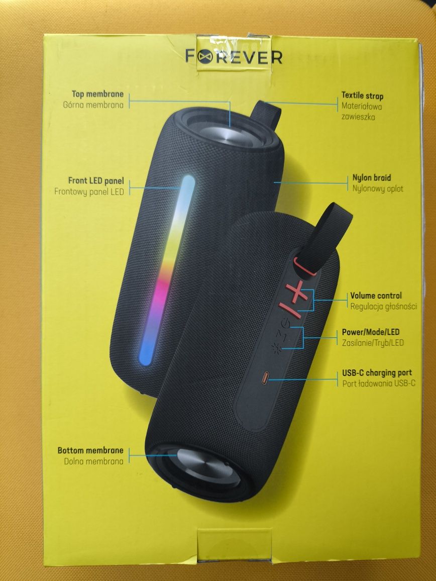 Głośnik Bluetooth LED Forever 20W Nowy