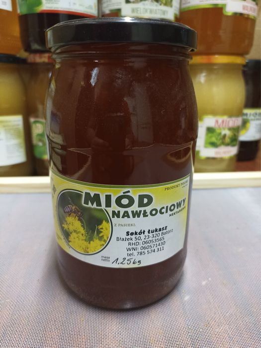 Miód nawłociowy z własnej pasieki 1,25 kg.