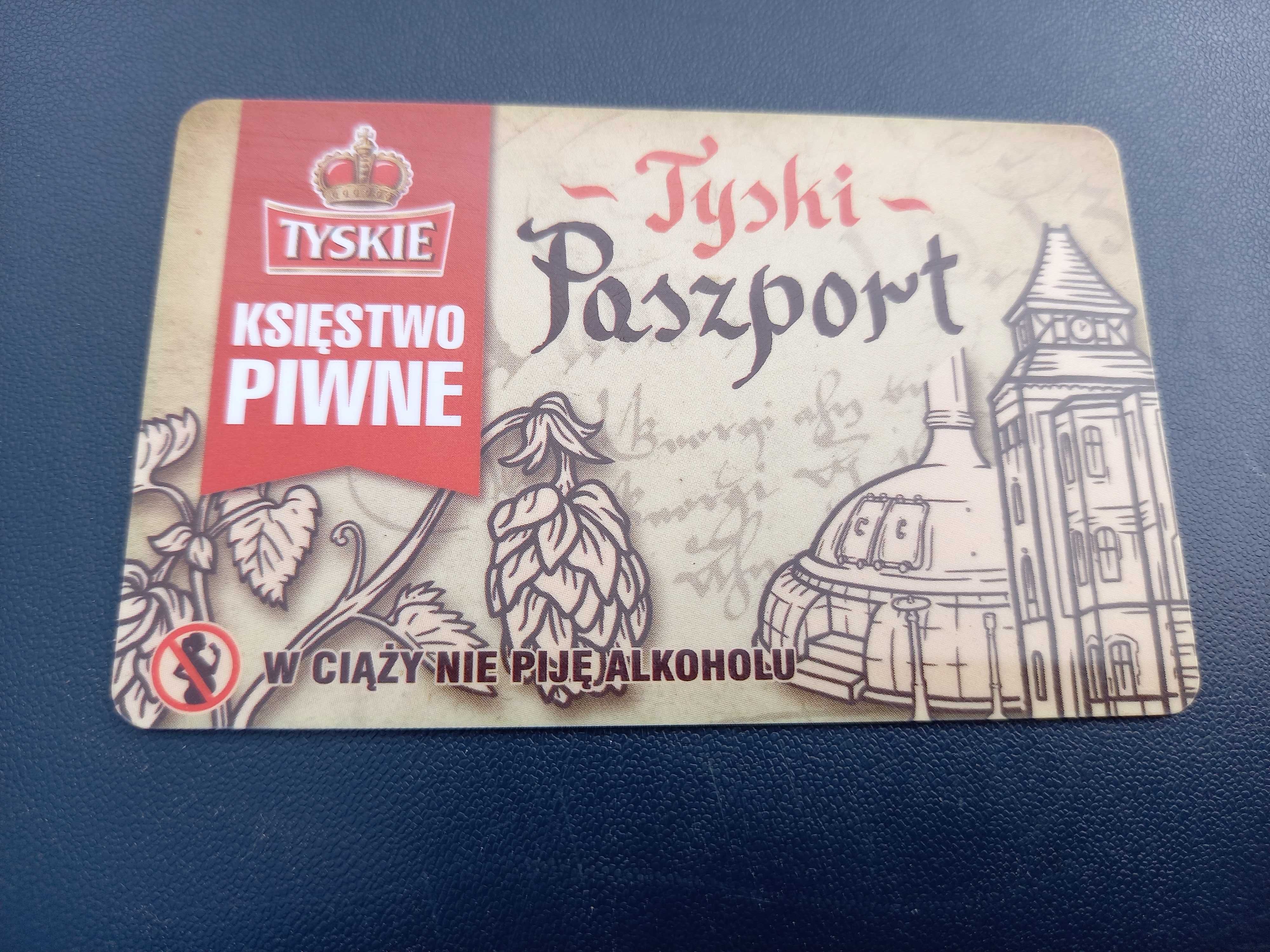 Tyski Paszport Księstwo Piwne Tyskie karta 85 x 53 mm