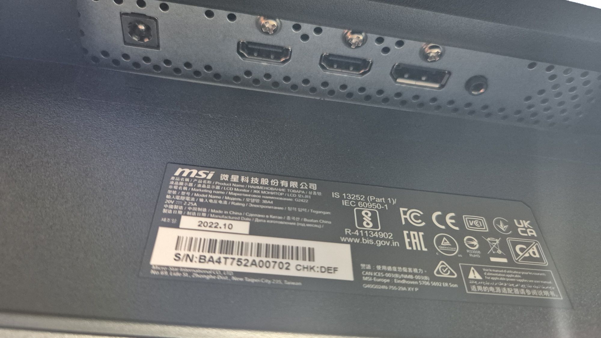 Monitor MSI g2422  24"