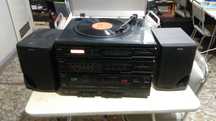gramofon z adapterem kasety radio sanyo sprawny