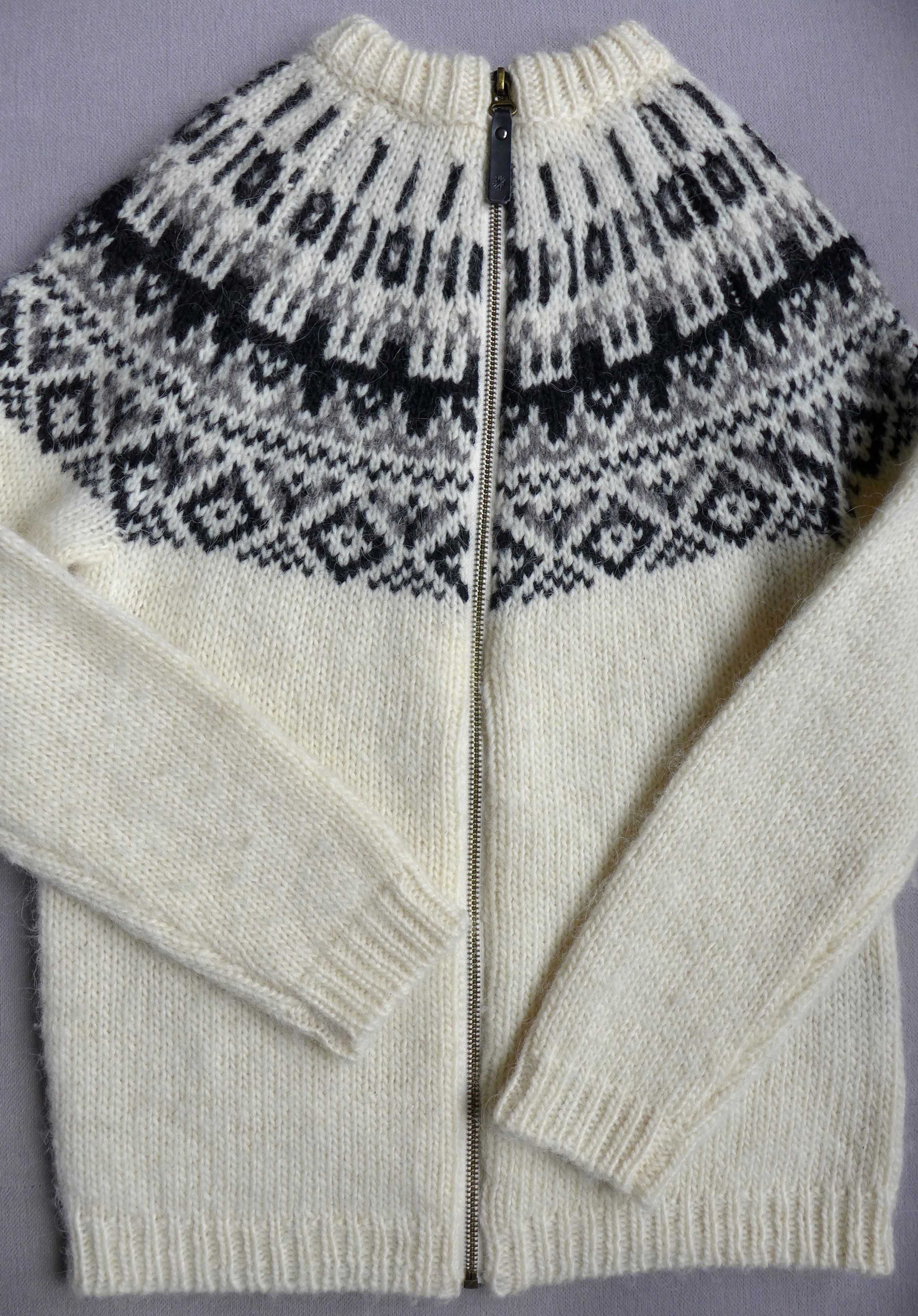 ISLANDZKI SWETER rozpinany autentyk ISLANDIA wełna islandzka 146 - 152
