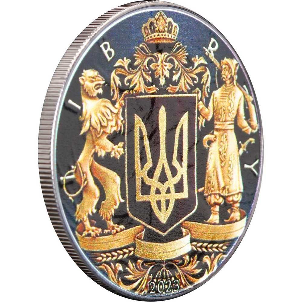 Срібна монета Американський Орел Герб України 1$ долар 2023 США