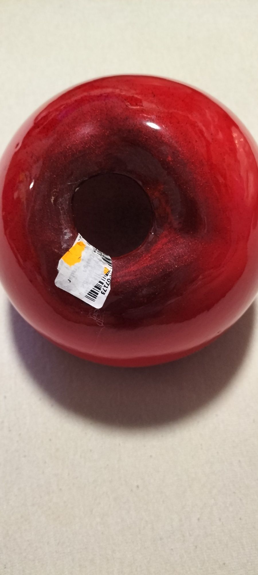 Czerwone,szklane jabłuszko, średnica 13 cm