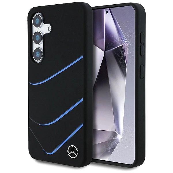 Etui Mercedes Silicone Contrasted Curves MagSafe na Samsung Galaxy S25